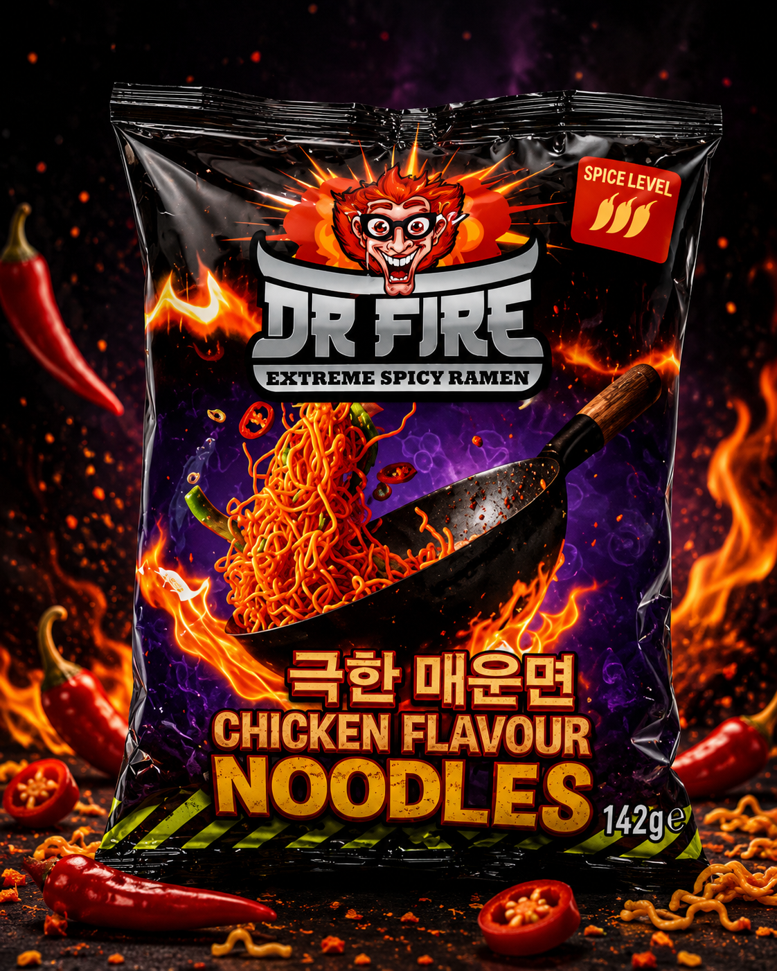 ACTIE: Dr. Fire Crisps VS Noodles