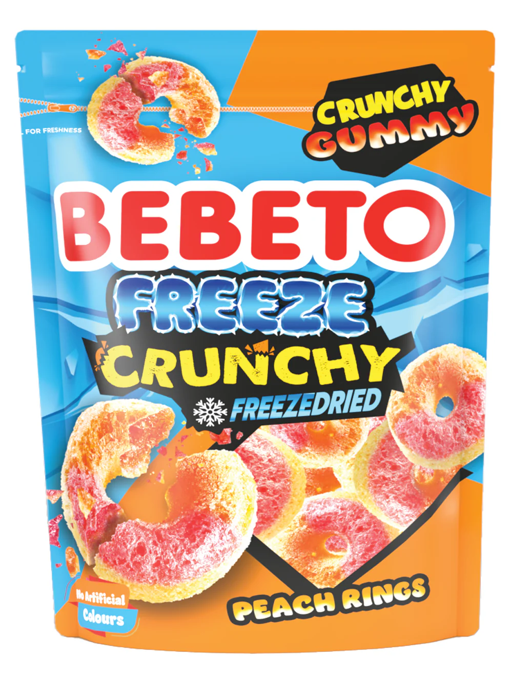 Bebeto Freeze Dried Peach Rings | 12 stuks